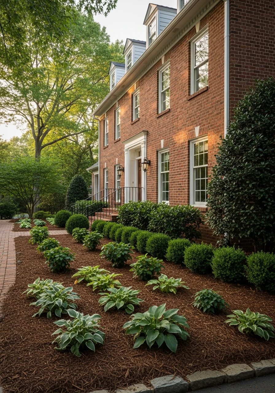 Portrait view of a Chapel Hill home with historic character, professional maintenance, and defined landscaping.